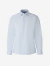 Officine Generale Plain Cotton Shirt In Blue