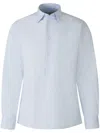 Officine Generale Plain Cotton Shirt In Blue
