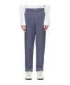Officine Generale Pleat-detail Tapered Trousers In Blue