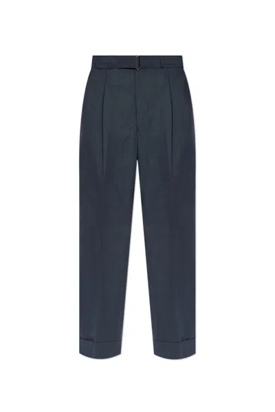 Officine Generale Pleated Detail Casual Pants In Black