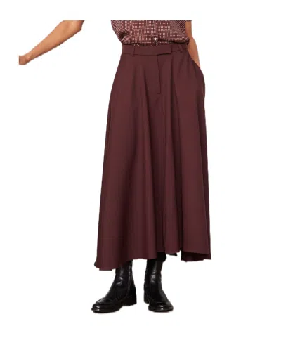Officine Generale Pleated A-line Skirt In Burgundy