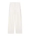 OFFICINE GENERALE PLEATED POPLIN STRAIGHT TROUSERS