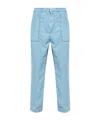 Officine Generale Topstitching-detail Patch-pocket Trousers In Blue