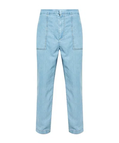 OFFICINE GENERALE TOPSTITCHING-DETAIL PATCH-POCKET TROUSERS