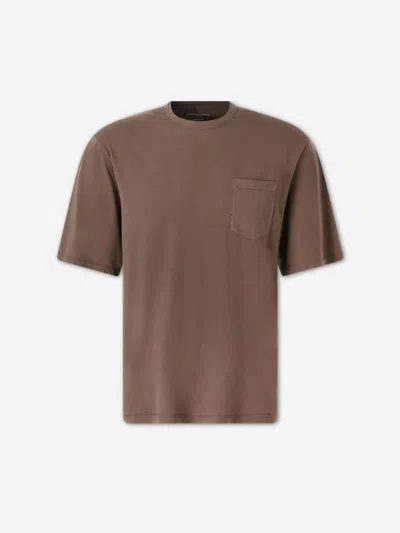 Officine Generale Benny Pigment-dyed Lyocell And Cotton-blend Jersey T-shirt In Brown