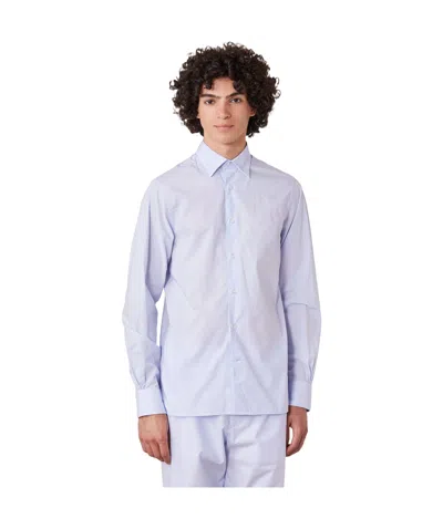 Officine Generale Pointed Collar Long-sleeved Shirt In White