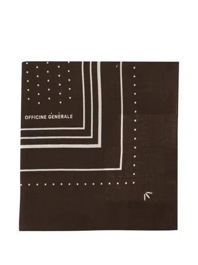 Officine Generale Polka-dot Wool Scarf In White