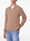 Officine Generale Simone Cashmere Sweater In Brown