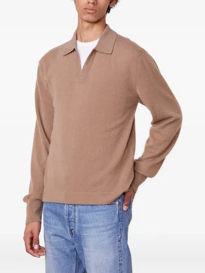 Officine Generale Simone Cashmere Sweater In Brown