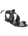 Officine Generale Positano Leather Sandal In Black