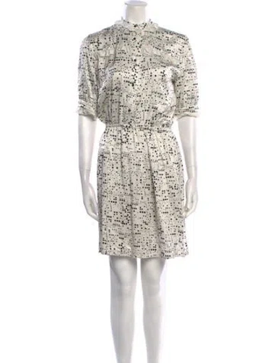 Pre-owned Officine Generale Printed Mini Dress In White