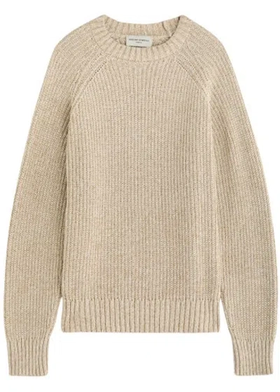 Officine Generale Officine Générale Ray Ribbed Cotton Jumper In Ecru