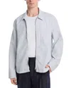 Shop Officine Generale Regular Fit Seersucker Shirt Jacket