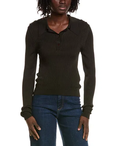 Officine Generale Ribbed Top In Brown