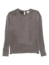 Officine Generale Rimy Buttoned Long-sleeve Top In Gray