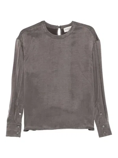 Officine Generale Rimy Buttoned Long-sleeve Top In Gray