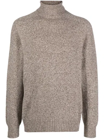 Officine Generale Roll-neck Long-sleeved Jumper In Neutrals