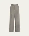 Officine Generale Rosa Wool-cashmere Pants In Mid Heather Grey