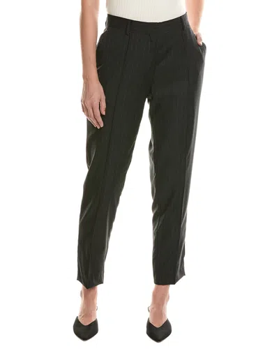Officine Generale Roxane Pinstripe Wool Pant In Black