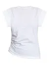 Officine Generale Ruched-detail Short-sleeve T-shirt In White