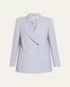 Officine Generale Saliana Double-breasted Jacket In Blue