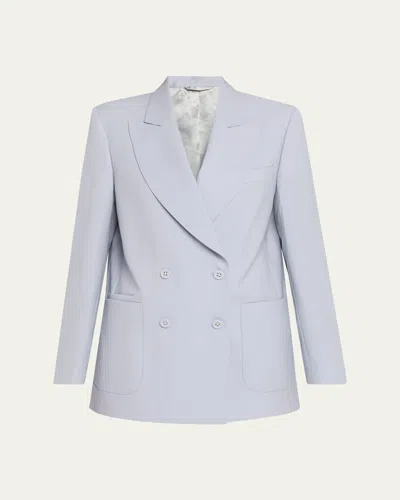 Officine Generale Saliana Double-breasted Jacket In Blue