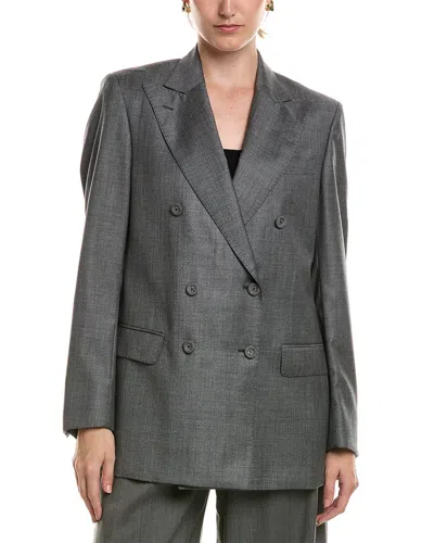Officine Generale Sandra Wool Jacket In Gray