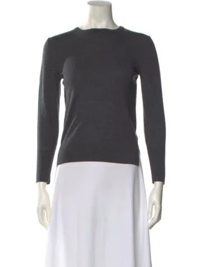 Pre-owned Officine Generale Scoop Neck Long Sleeve Top In Gray