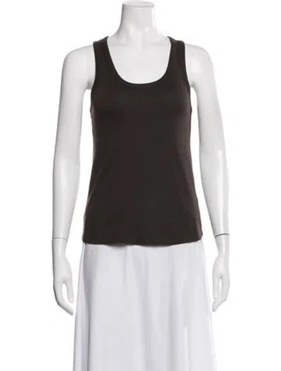 Pre-owned Officine Generale Scoop Neck Sleeveless Top In Brown