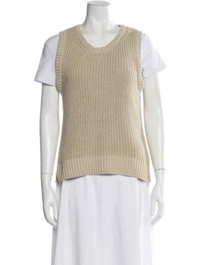 Pre-owned Officine Generale Scoop Neck Sweater In Neutral