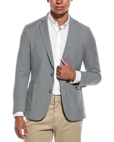 Officine Generale Seersucker Jacket In Gray