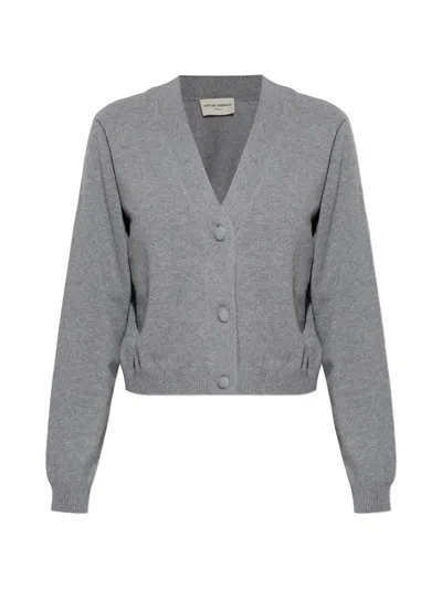 Officine Generale Serena Button V-neck Cardigan In Gray
