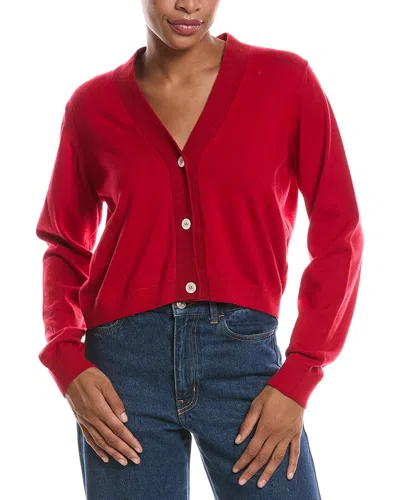 Officine Generale Serena Wool Cardigan In Red