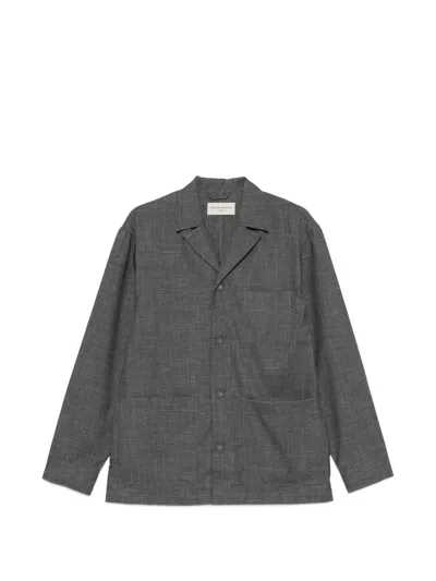 Officine Generale Sheldon Patch-pocket Shirt Jacket In Gray