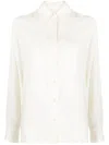 Officine Generale Pointed-collar Button-up Shirt In Beige