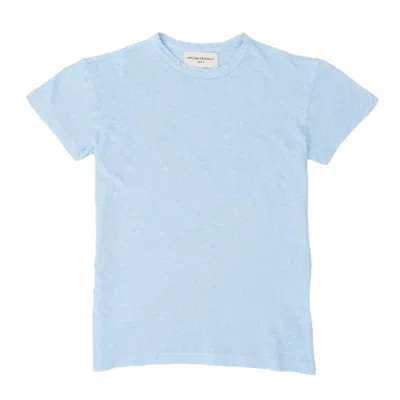 Officine Generale Short Sleeve Crew Neck Tee In Blue
