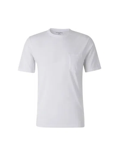 Officine Generale Short-sleeve Crewneck T-shirt With Chest Pocket In White