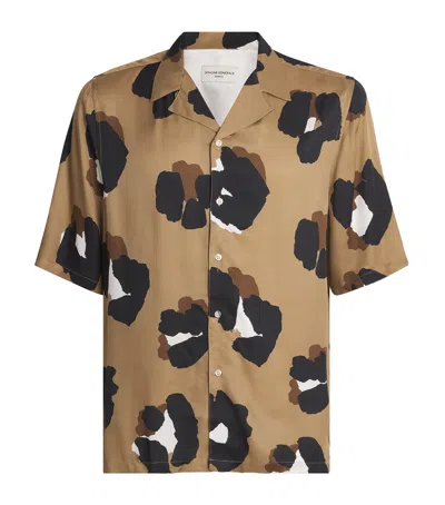 Officine Generale Short-sleeve Leopard Print Shirt In Multicolor