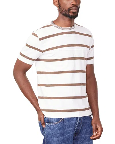 Officine Generale Short Sleeve Striped Tee In Neutral