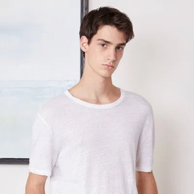 OFFICINE GENERALE SHORT SLEEVE TEE PIECE DYED FRENCH LINEN