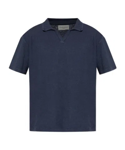 Officine Generale Short-sleeved Polo Shirt In Black