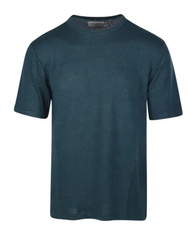 Officine Generale Short-sleeved T-shirt In Blue