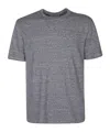 Officine Generale Striped Cotton And Linen-blend T-shirt In Gray