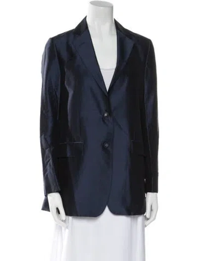 Pre-owned Officine Generale Silk Blazer In Blue