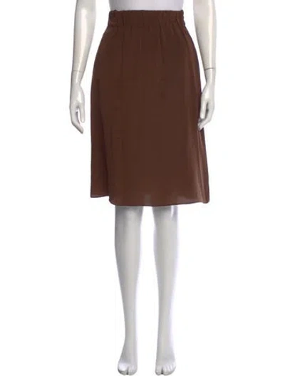 Pre-owned Officine Generale Silk Knee-length Skirt In Brown