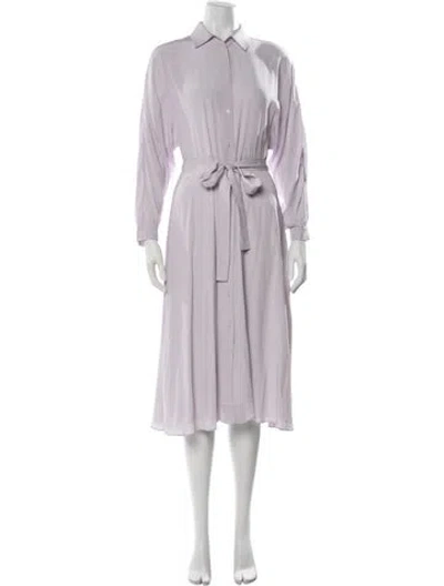 Pre-owned Officine Generale Silk Long Dress In Purple