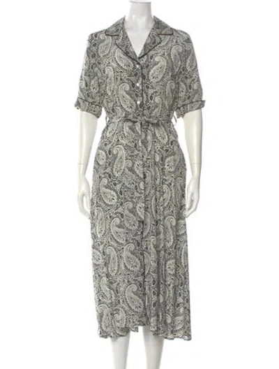 Pre-owned Officine Generale Silk Long Dress In White