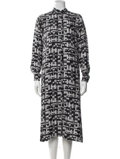 Pre-owned Officine Generale Silk Midi Length Dress In Black