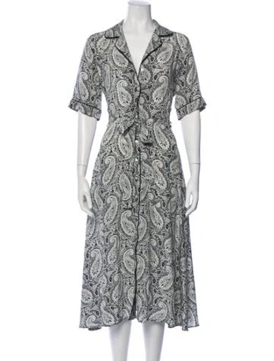 Pre-owned Officine Generale Silk Midi Length Dress In Neutral