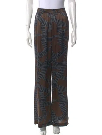 Pre-owned Officine Generale Silk Wide Leg Pants In Multi